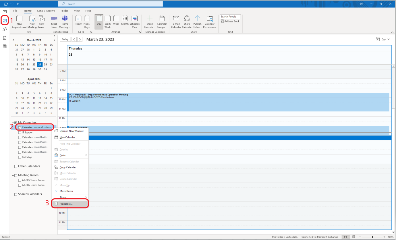 How To Share Calendar Permissions For Outlook On Windows EN
